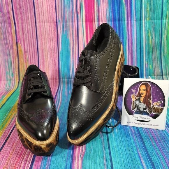 Prada Platform Shoes Leopard Brogues - Never Worn - Picture 2 of 10